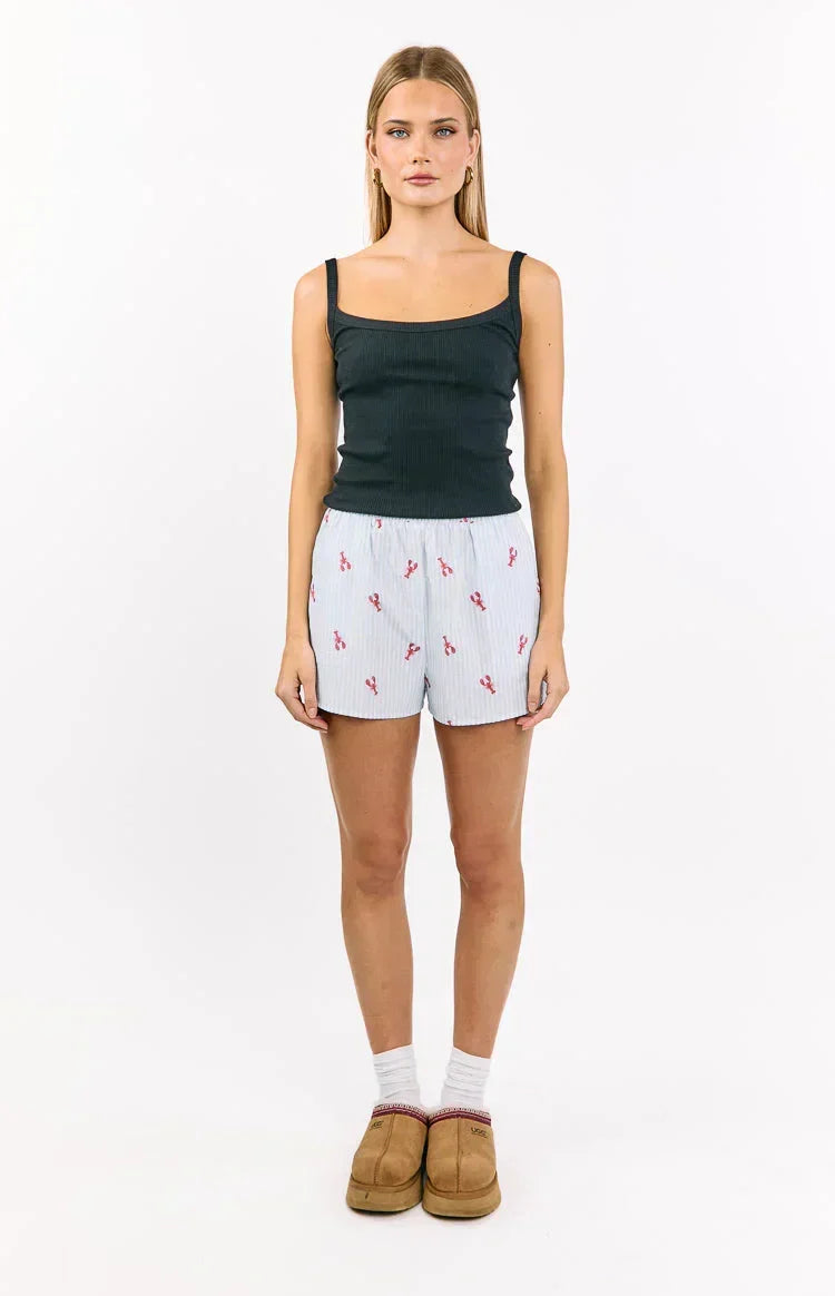 Alexea Lobster Print Pajama Shorts