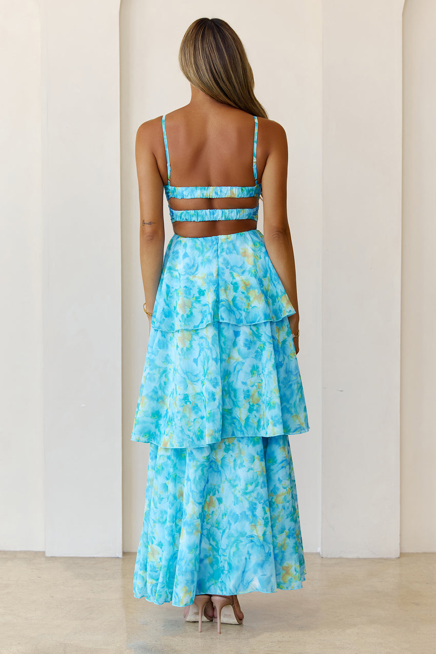 Digital Darling Maxi Dress Blue