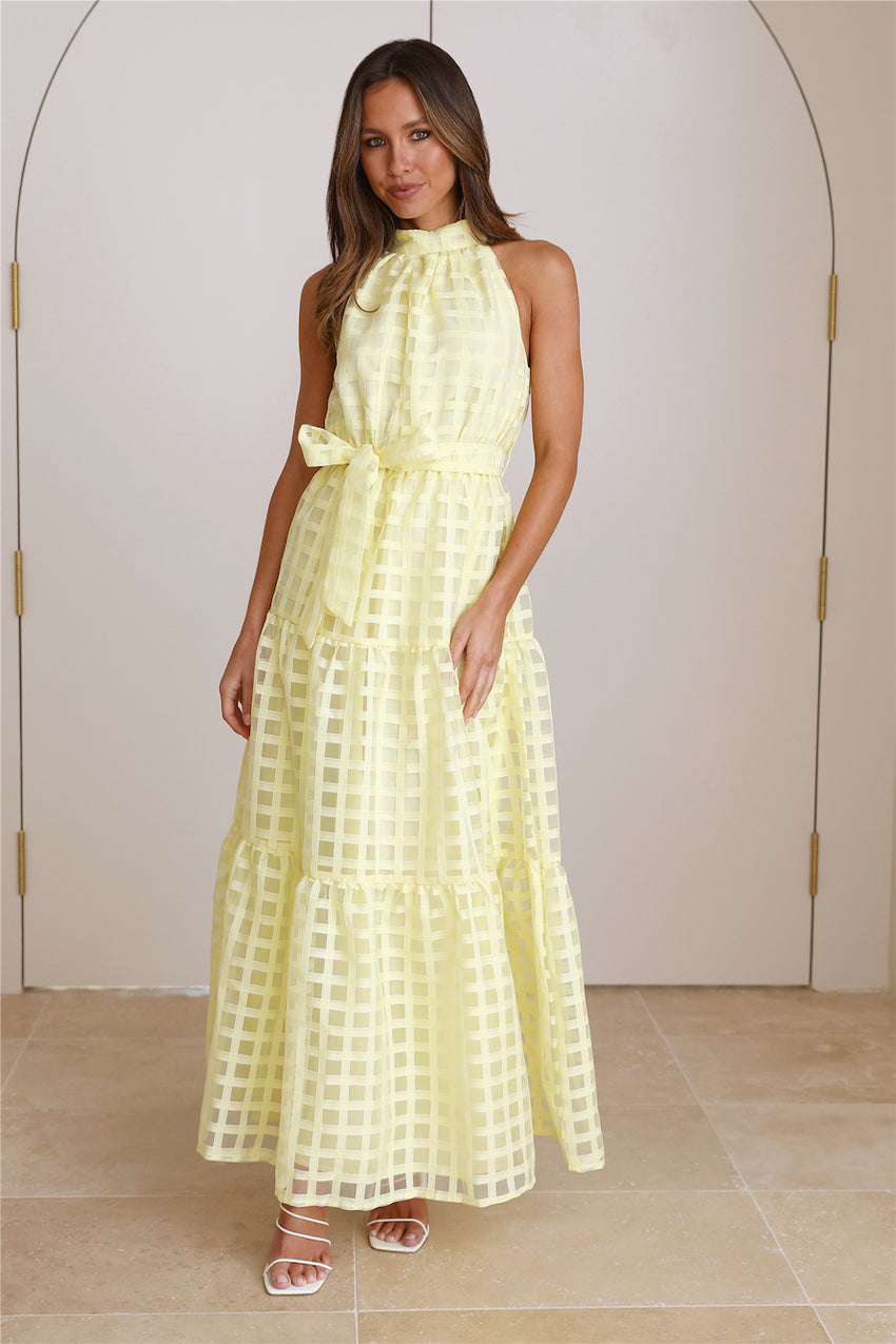 Summertime Picnic Maxi Dress Lemon