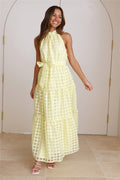 Summertime Picnic Maxi Dress Lemon