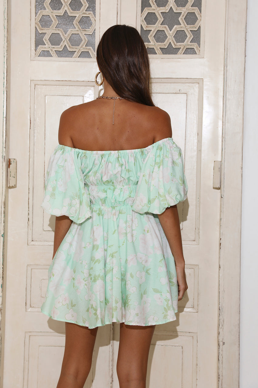 On A Sugar High Mini Dress Green
