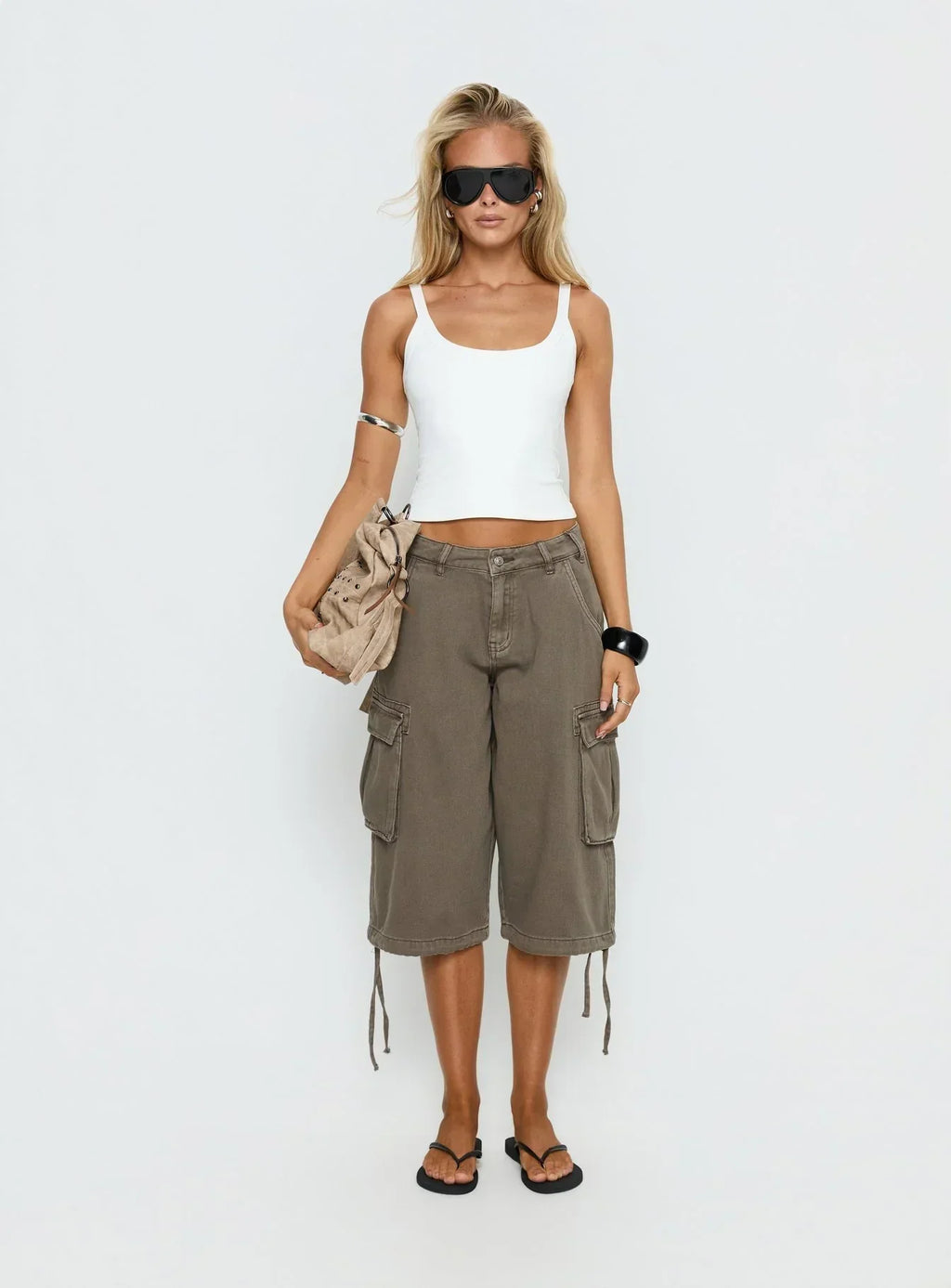 Hudsen Longline Cargo Shorts Khaki