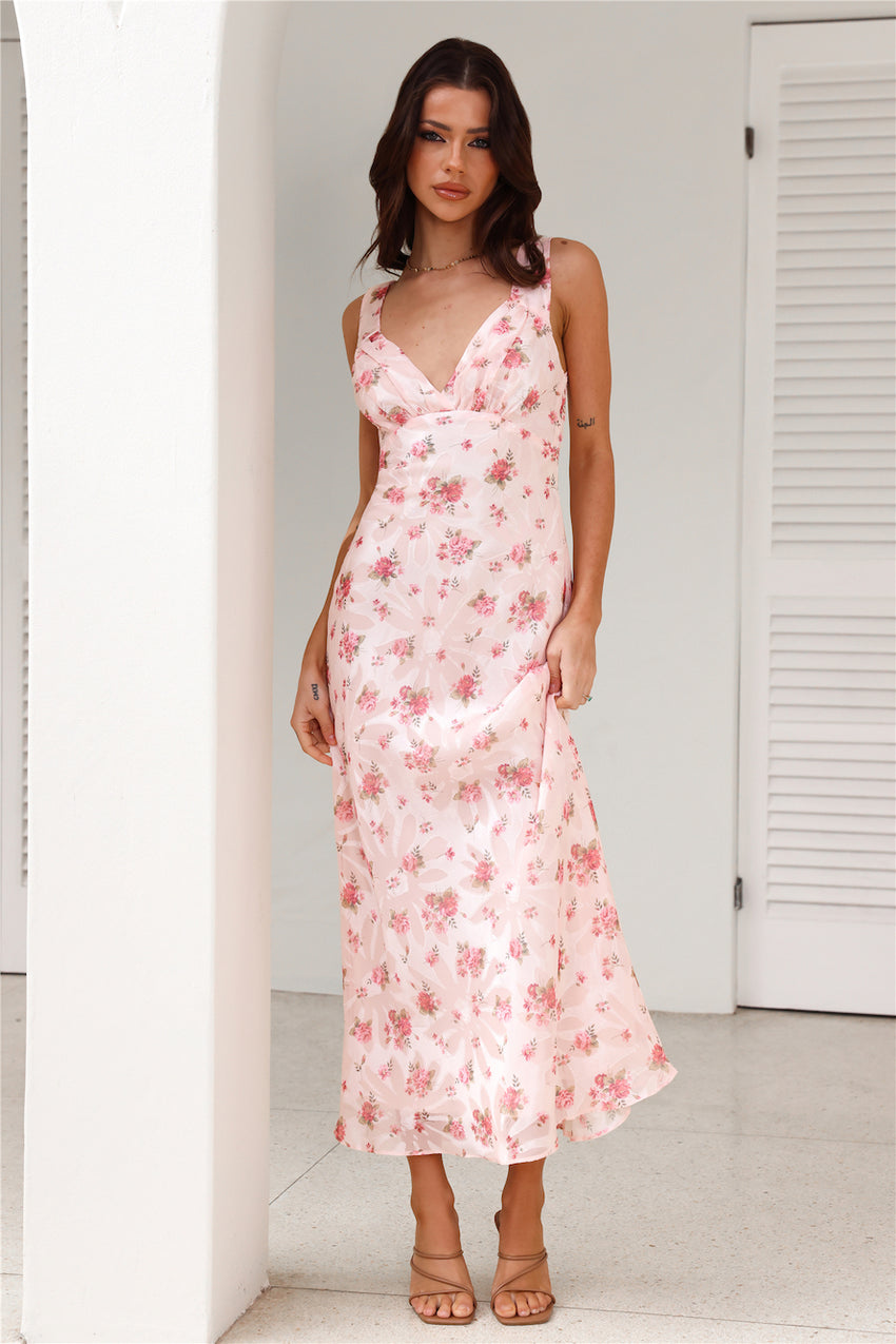 Sweet Dream Of You Midi Dress Pink