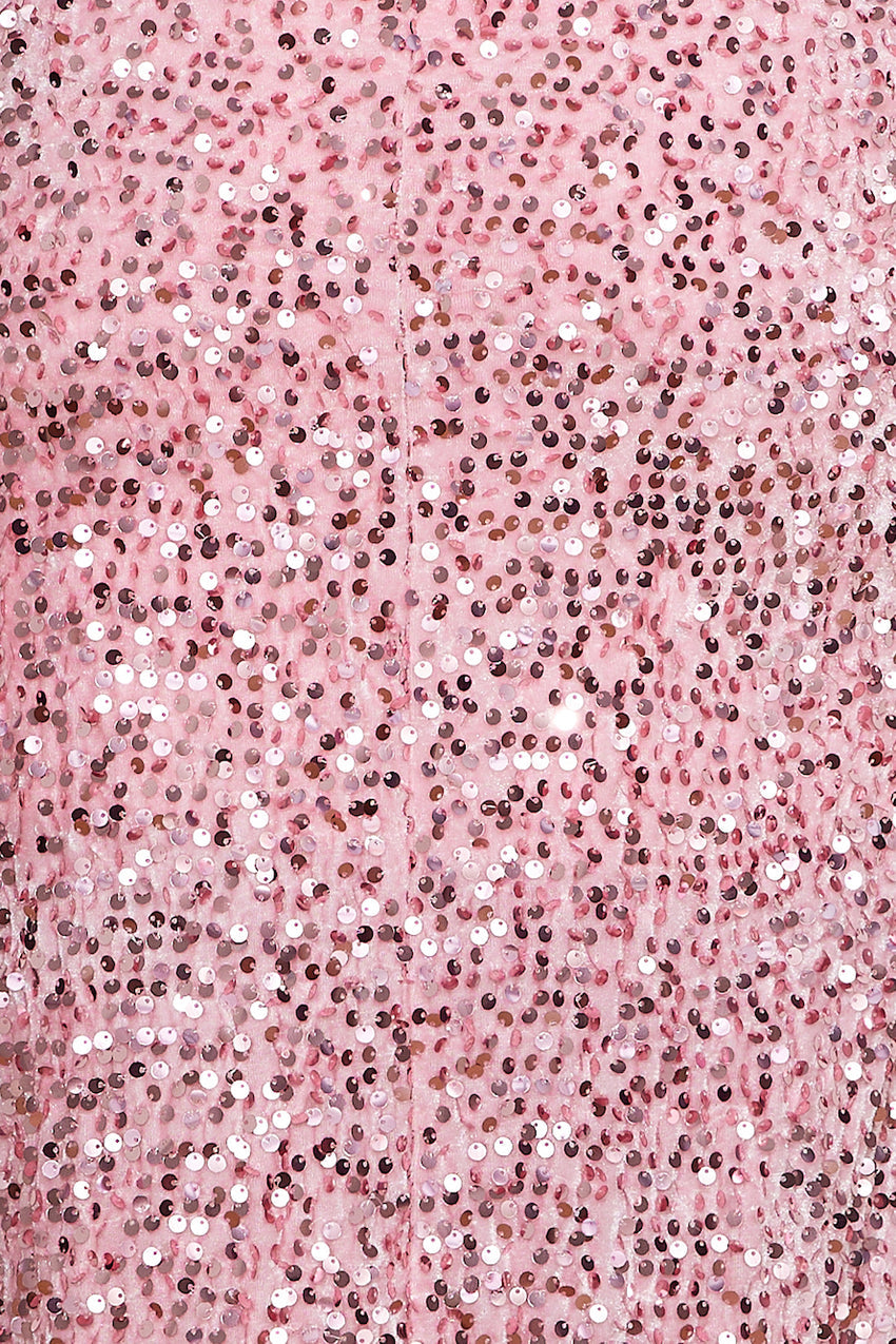 Sparkle From Far Sequin Maxi Dress Pink
