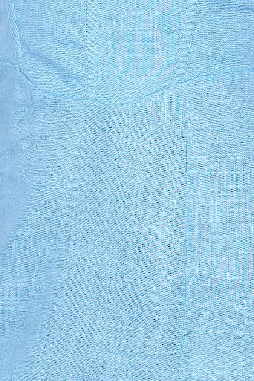 Linen Dream Mini Dress Blue