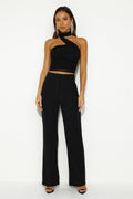 Seen Together Mesh Crop Top Black