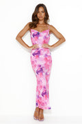 Unlike You Mesh Maxi Dress Pink
