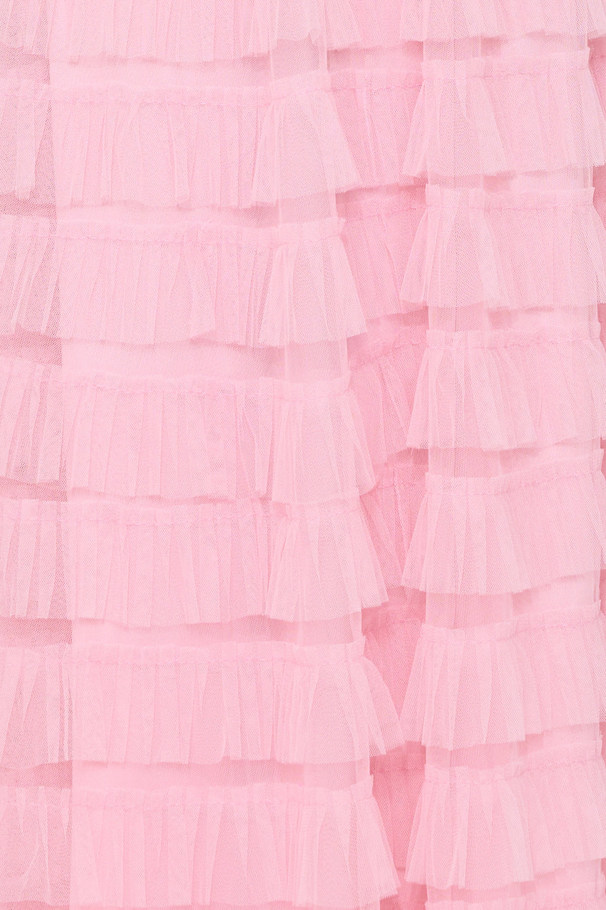 Honeyed Horizons Strapless Mesh Maxi Dress Pink