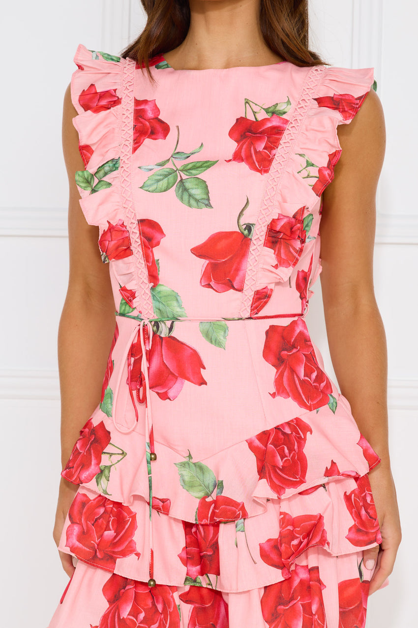 Rose Reflections Romper Pink
