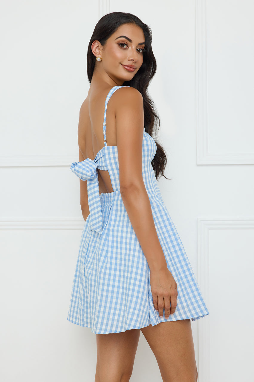 Grape Escape Mini Dress Blue