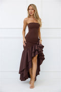 Extravagant Events Strapless Maxi Dress Brown
