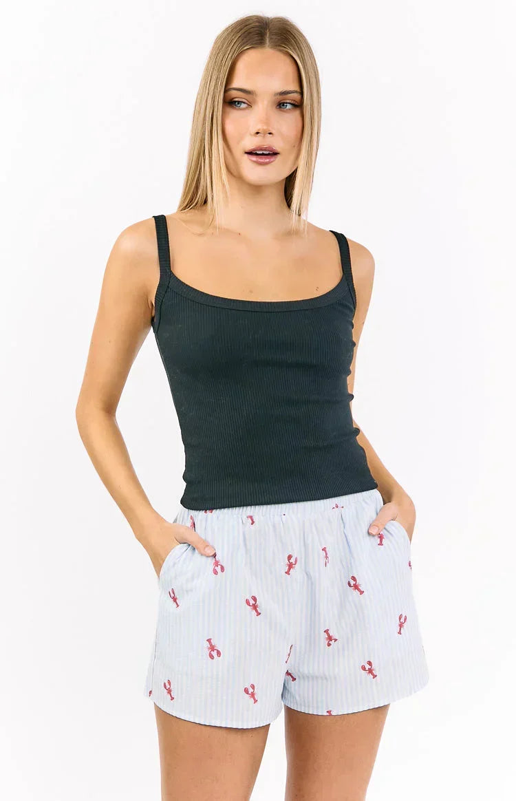 Alexea Lobster Print Pajama Shorts