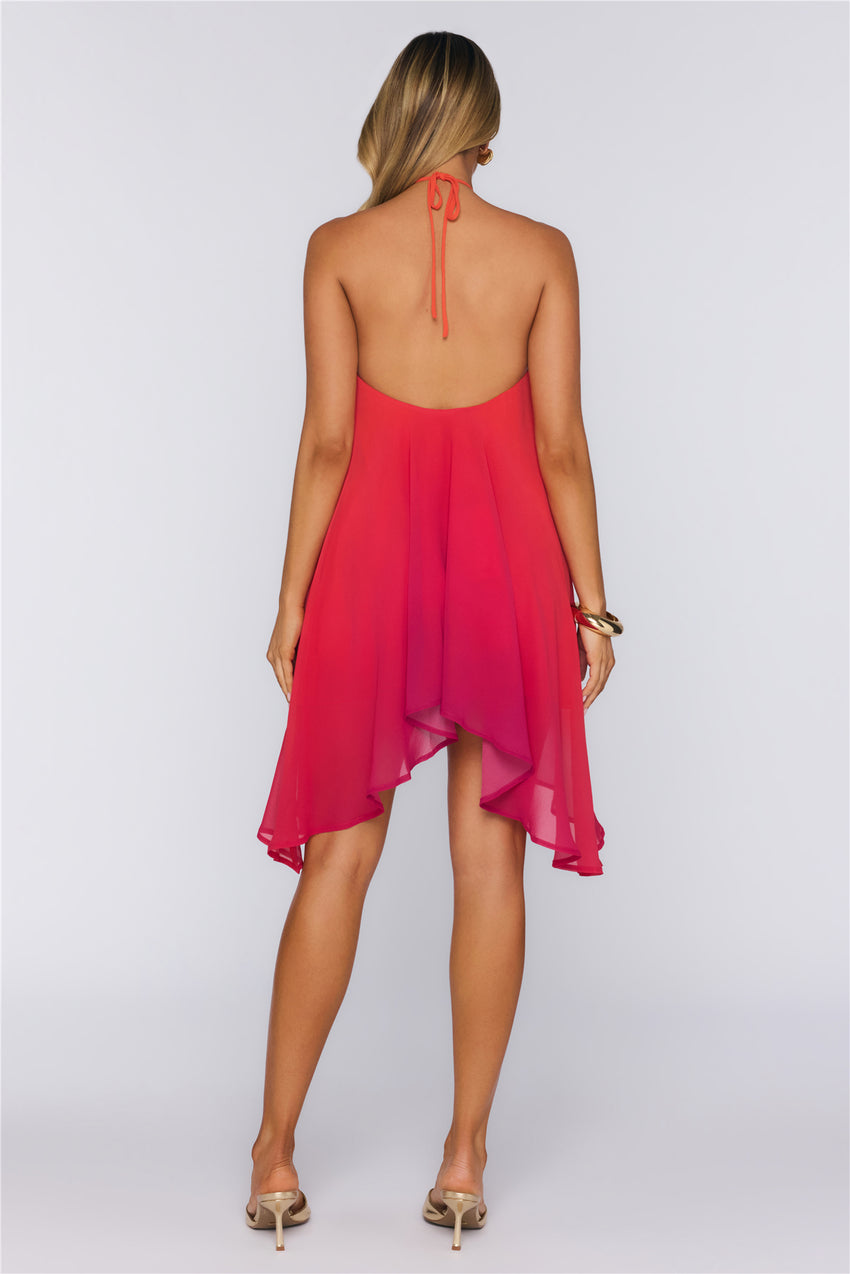 Horizon Heat Halter Mini Dress Sunset