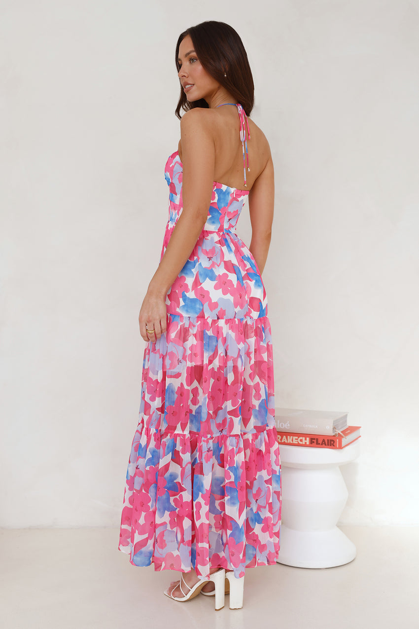 Playlist Halter Maxi Dress Pink