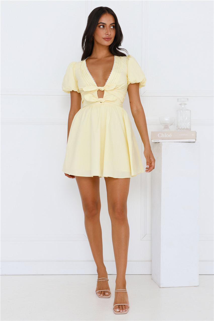 Endless Blue Skies Mini Dress Yellow