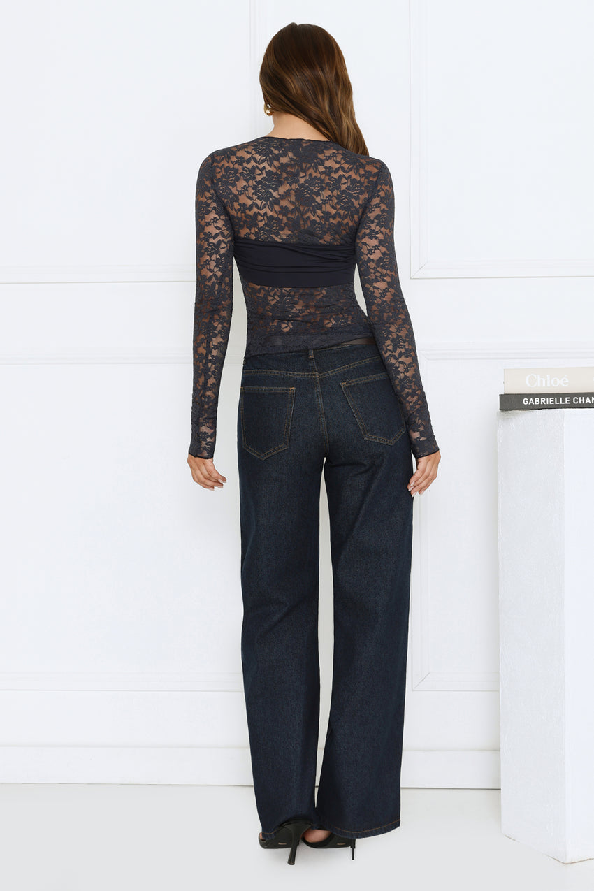 Midnight Long Sleeve Top Jet Black
