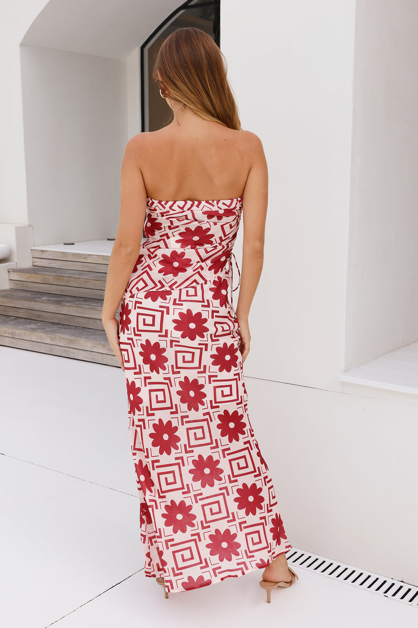 What's On Your Mind Maxi Skirt Red