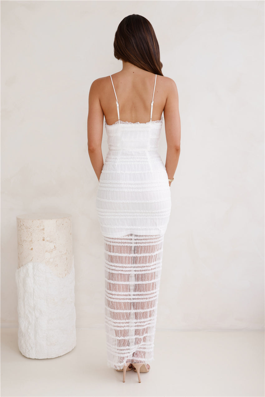 Perfectly You Mesh Maxi Dress White