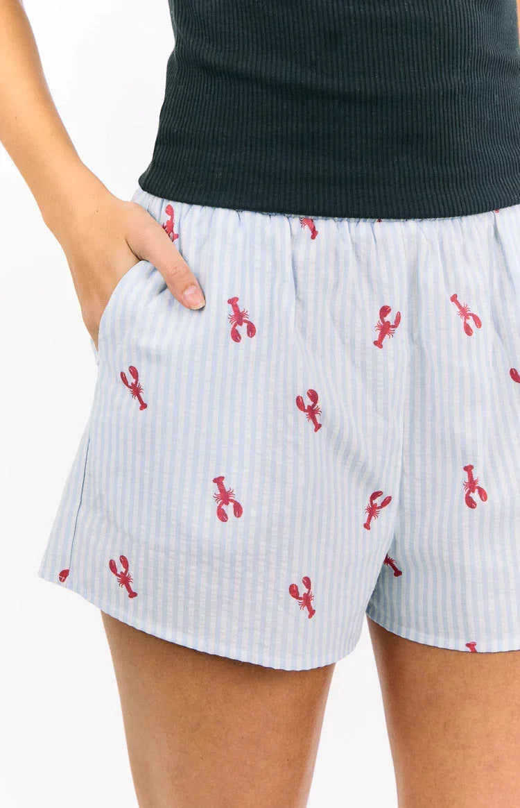 Alexea Lobster Print Pajama Shorts