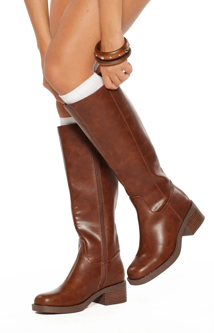 Juniper Cognac Mid Length Boots
