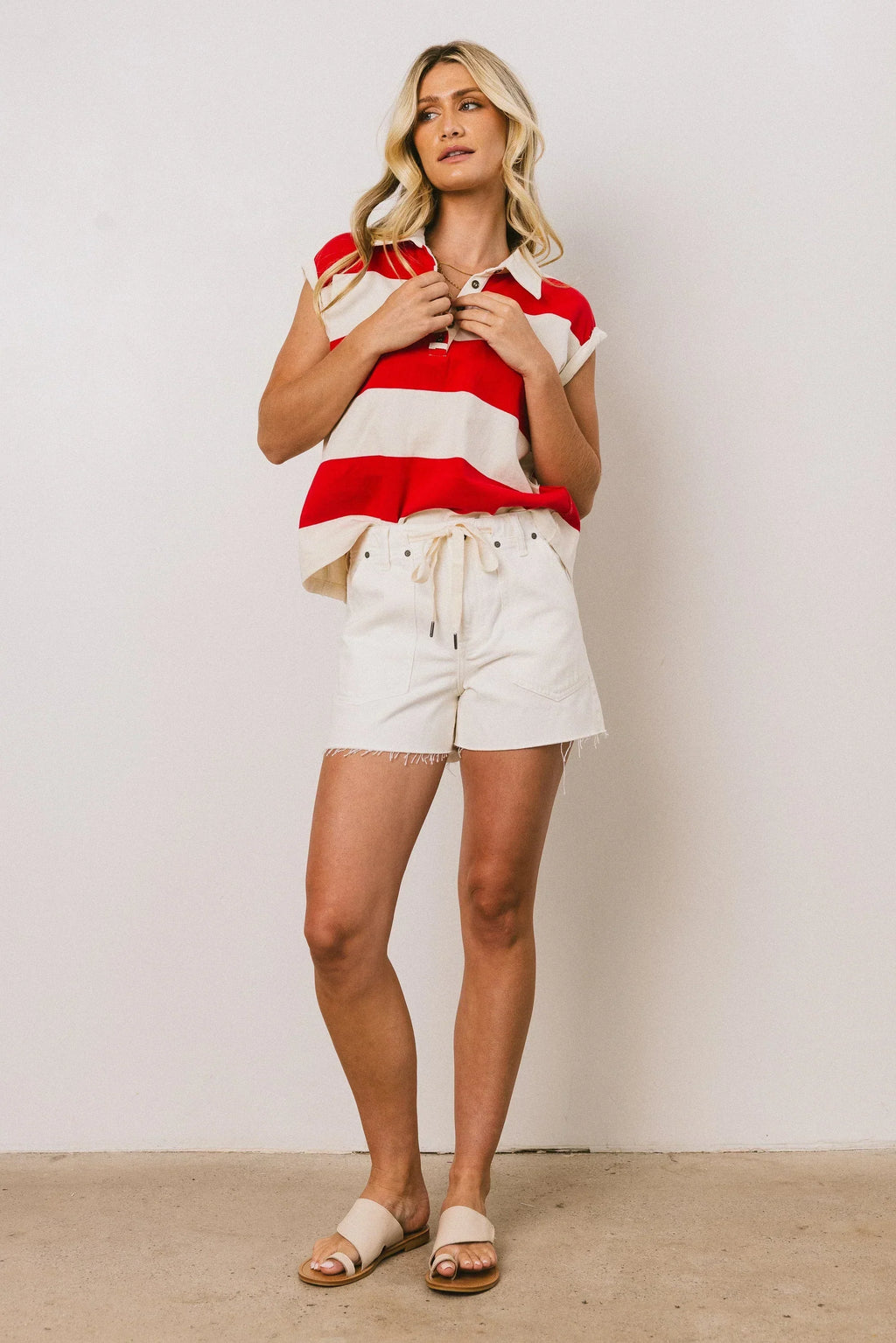 Blake Striped Top in Red