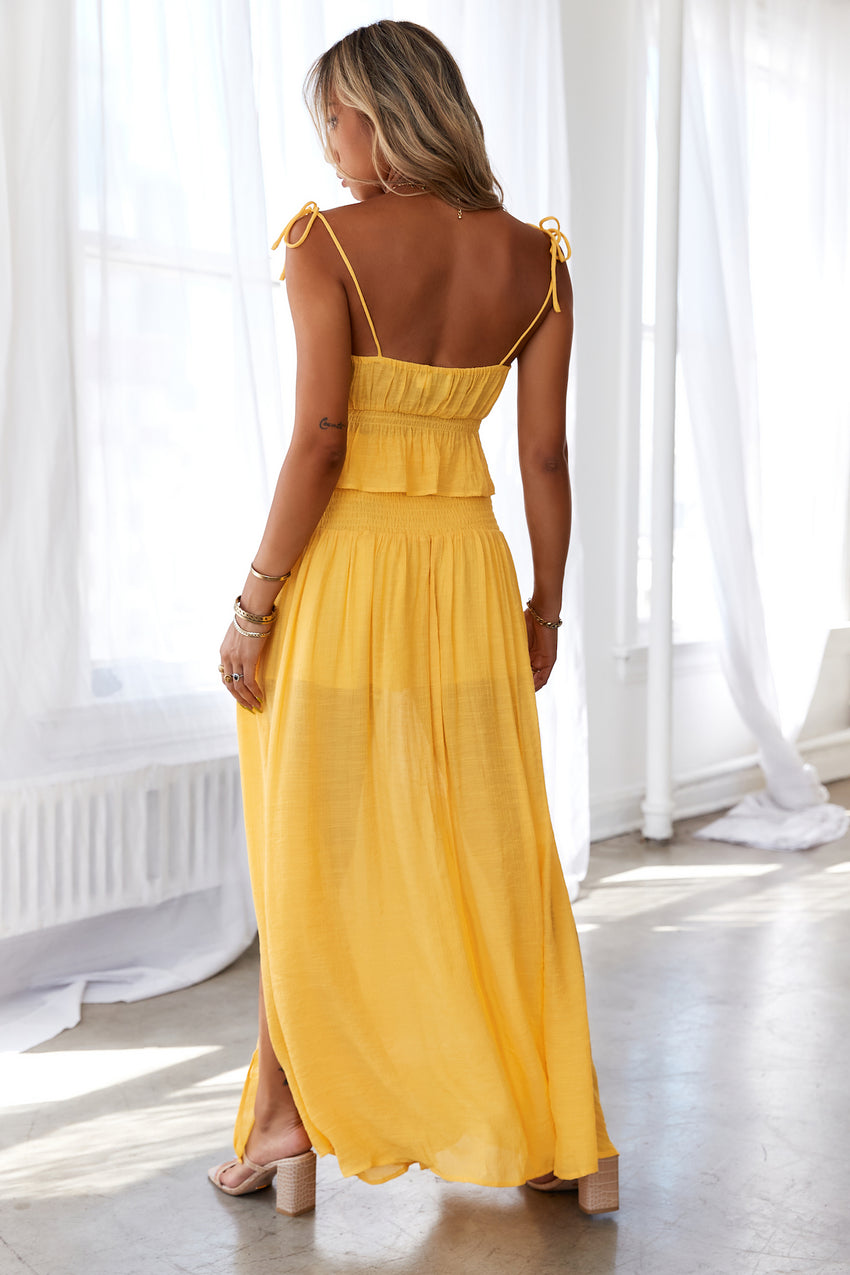 Stay Fun Crop Top Mustard