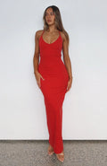 Crimson Flame Maxi Dress