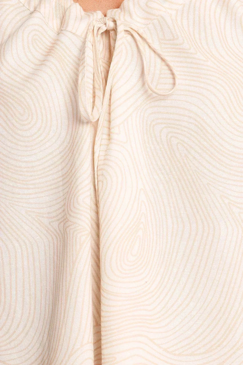 Walker Smock Mini Dress - Tan Swirl