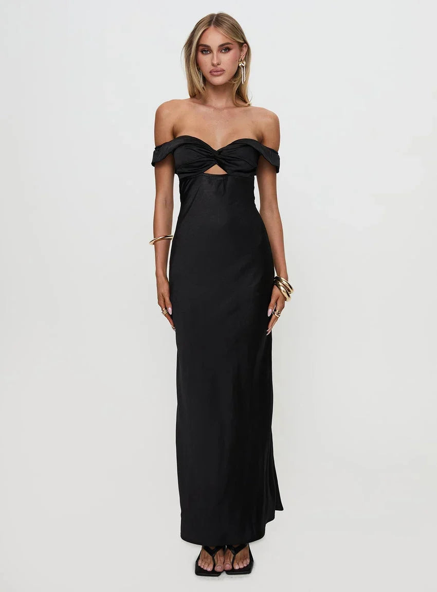 Rava Off The Shoulder Maxi Dress Black