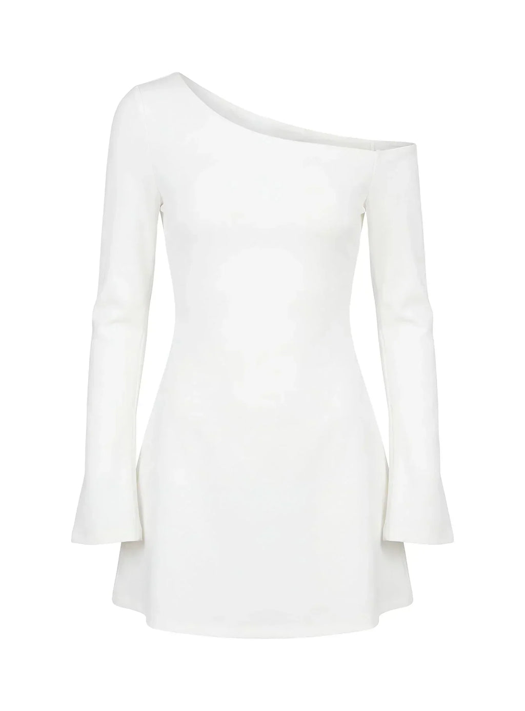 Adrietta Long Sleeve Off Shoulder Mini Dress White