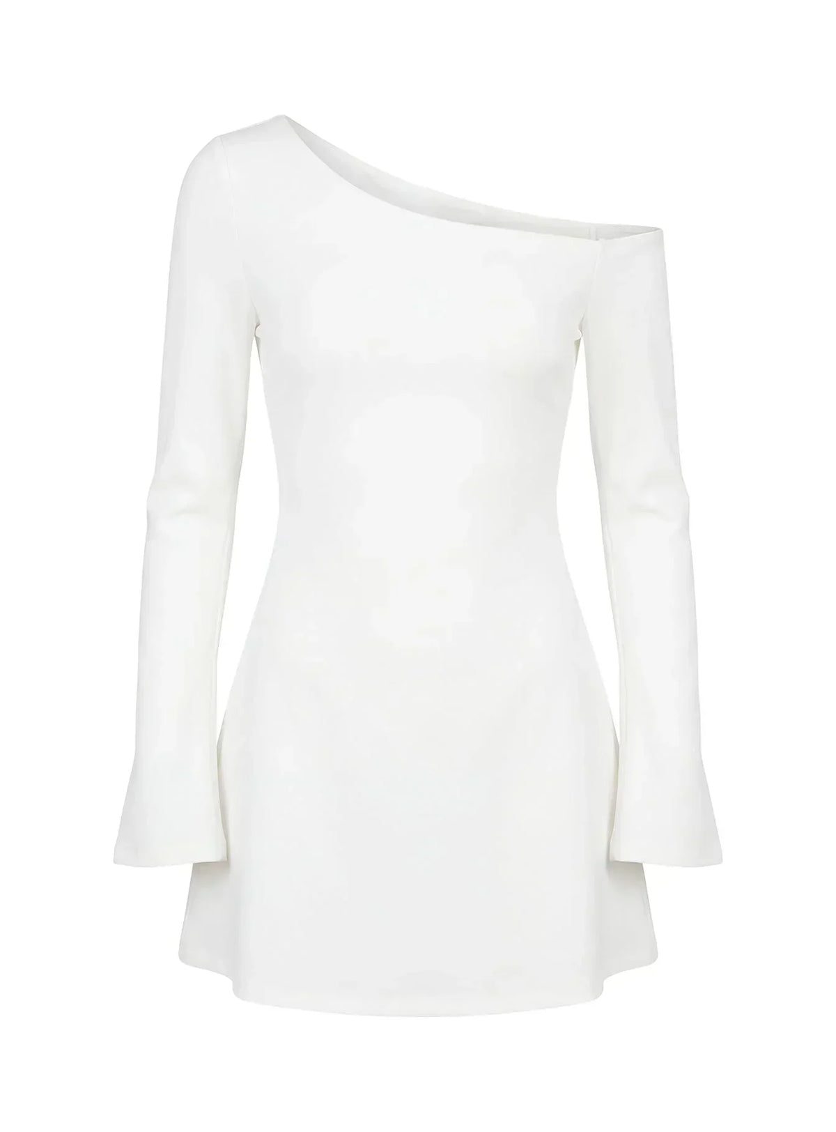 Adrietta Long Sleeve Off Shoulder Mini Dress White