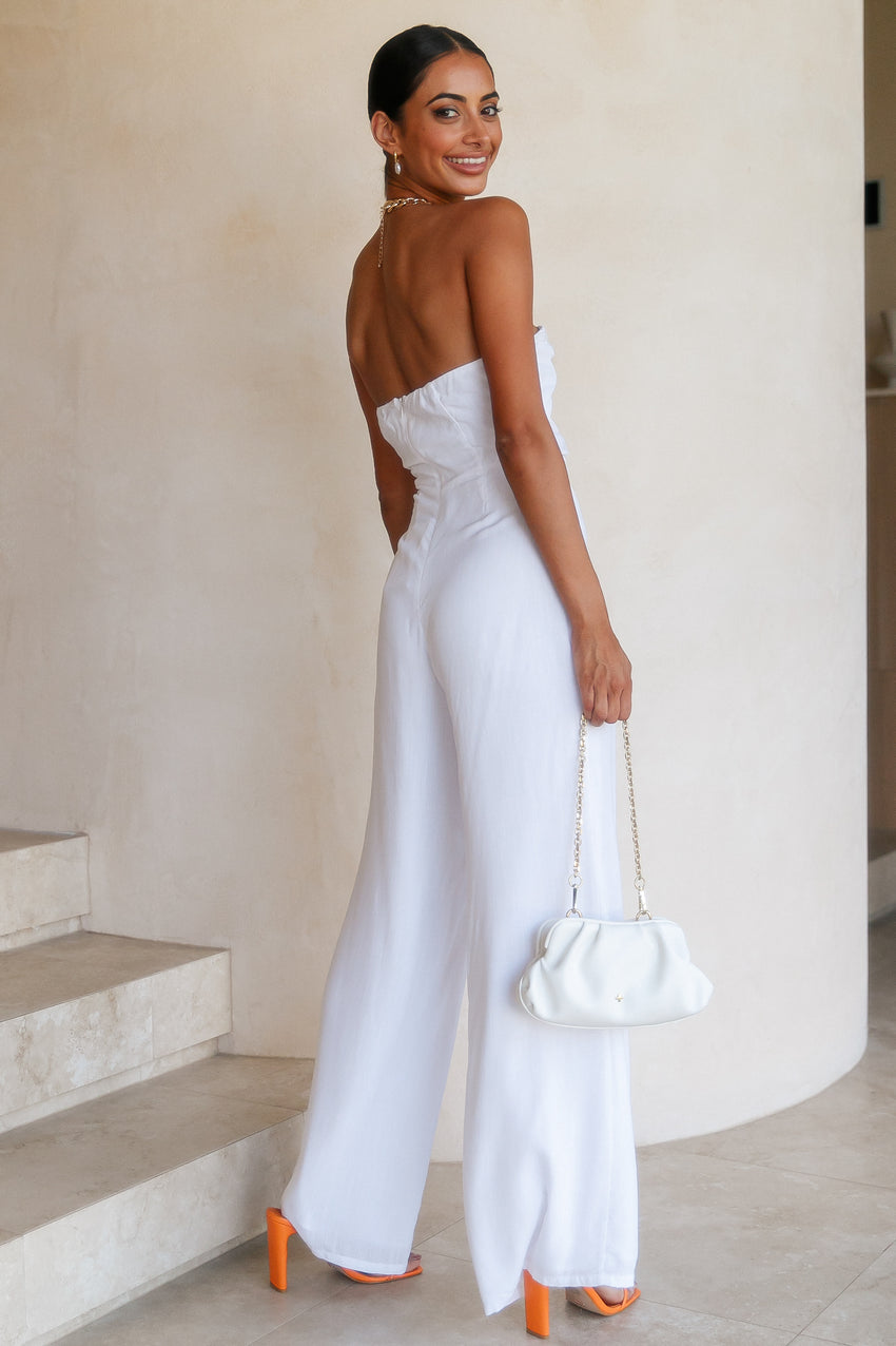 RUNAWAY Etta Jumpsuit White