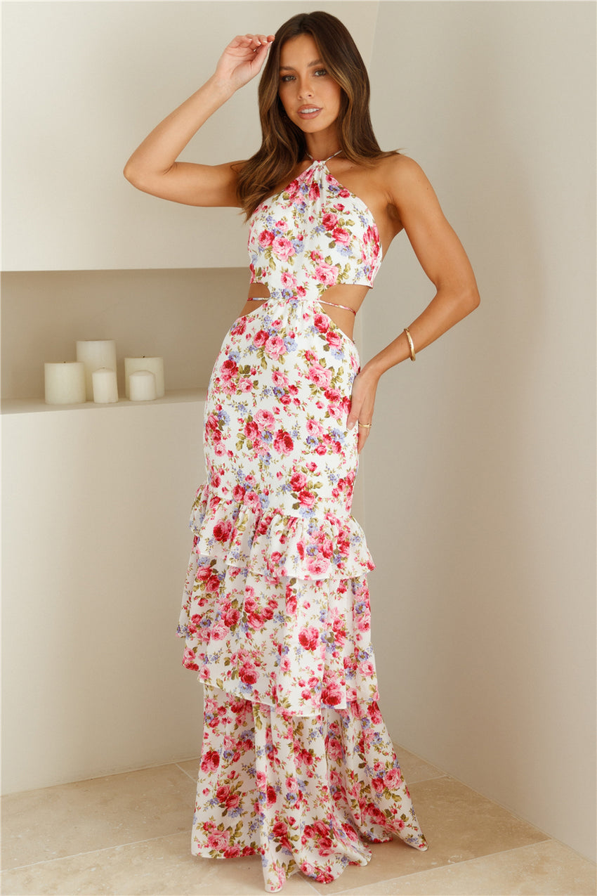 Pure Serenity Halter Maxi Dress Pink
