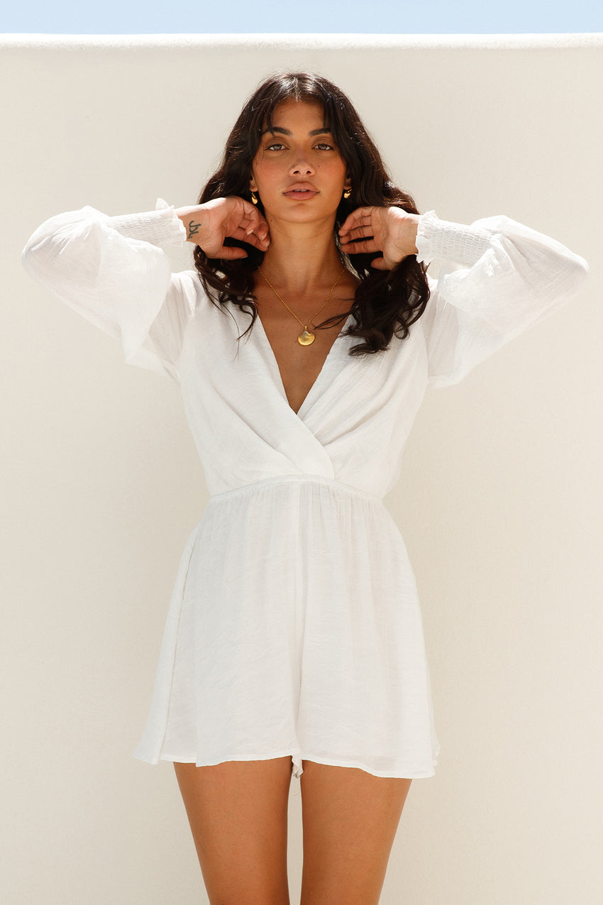 Sleek Days Romper White