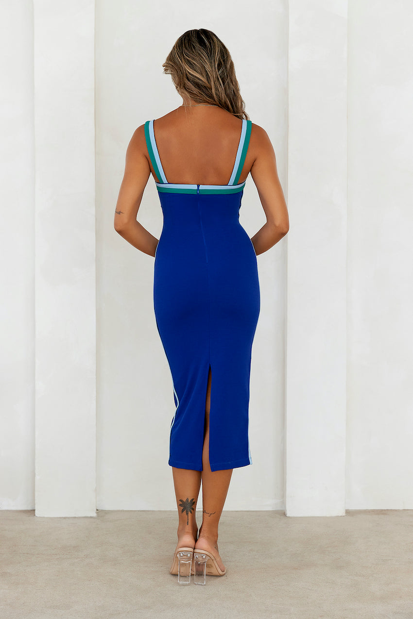 Summertime Groovin Midi Dress Blue