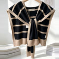 Fashionable Striped Knitted Cape For Women