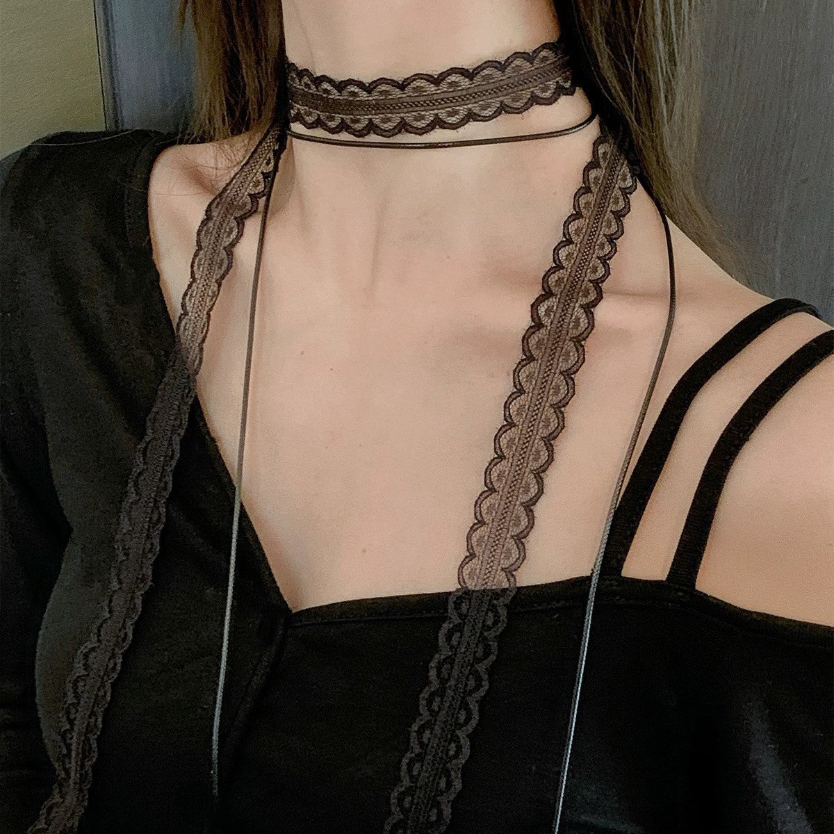 Springsummer Layered White Lace Bow Belt With Ribbons Hairband