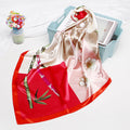 90cm Silk Vintage Bamboo Print Shawl Thin Scarf