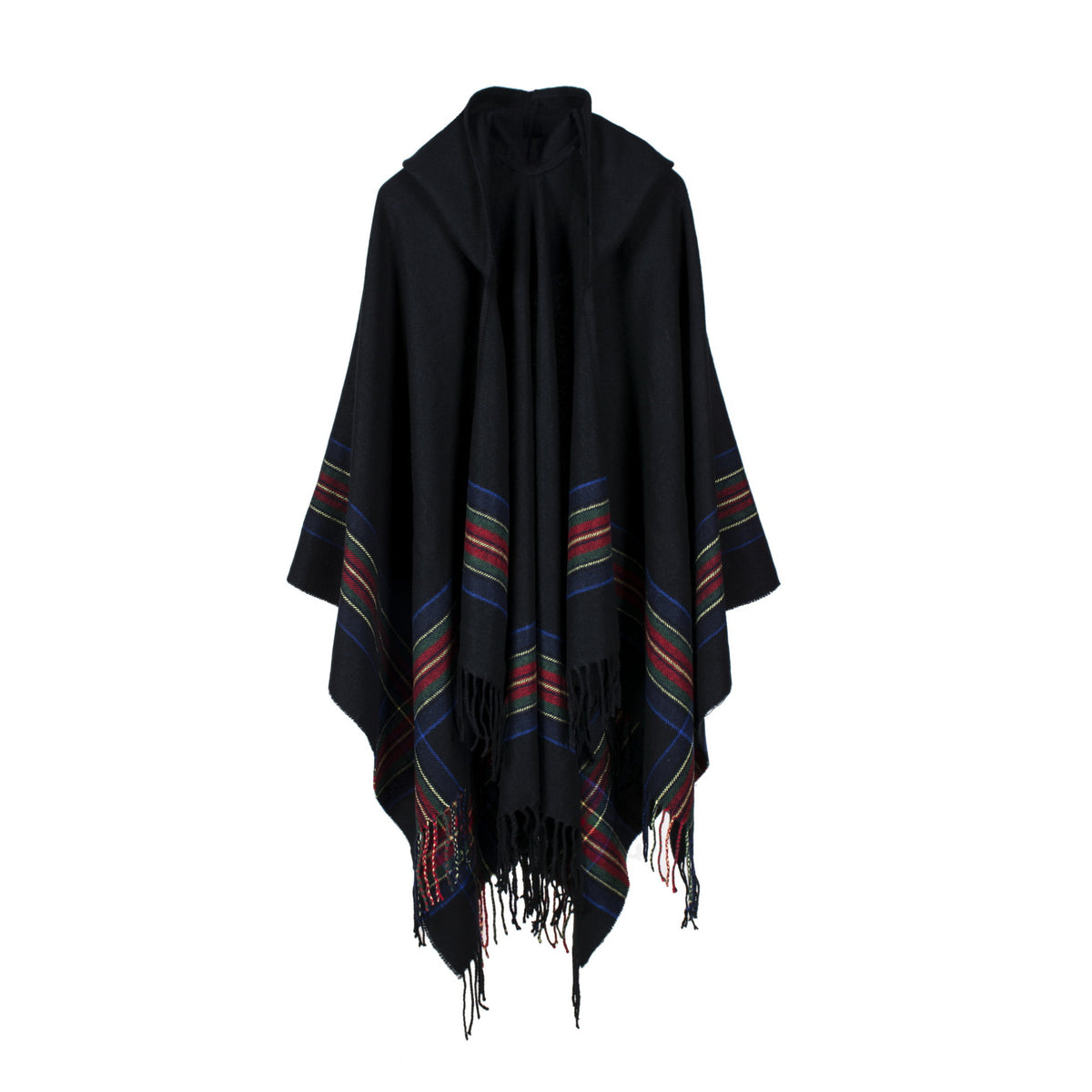 Tassel Fashion Jacquard Hooded Cape
