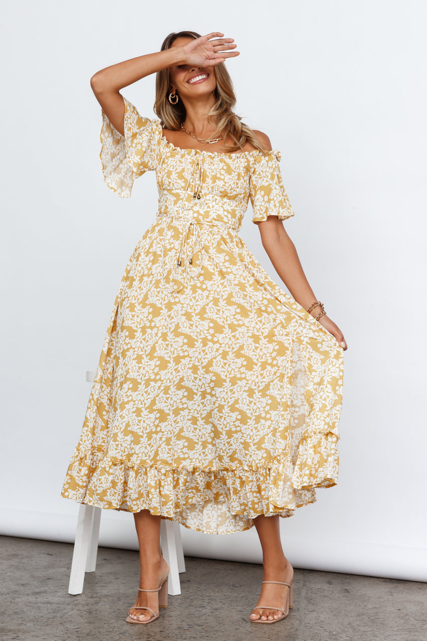 Boho Muse Midi Dress Yellow