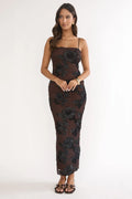 Kaela Embellished Maxi Dress Chocolate