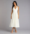 Ellen Lace-Up Halter A-Line Midi Formal Dress