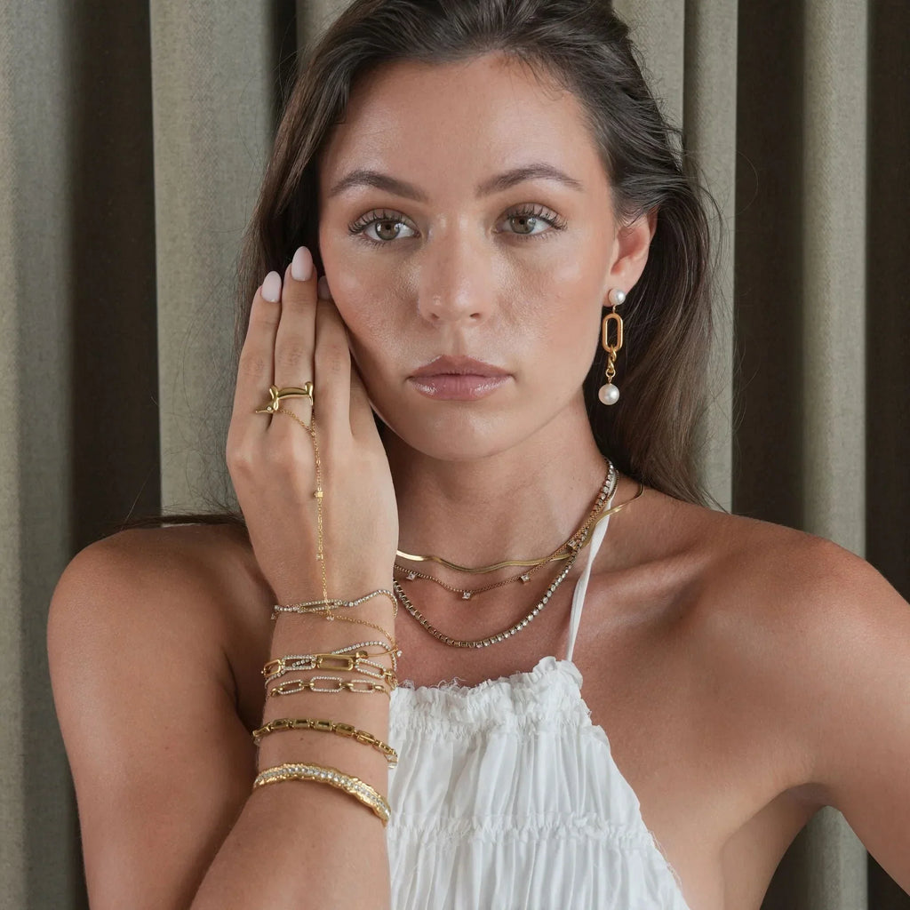 Cleo Ripple Manchet 18K Goud