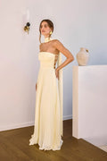 Rosewater Roads Strapless Maxi Dress Yellow